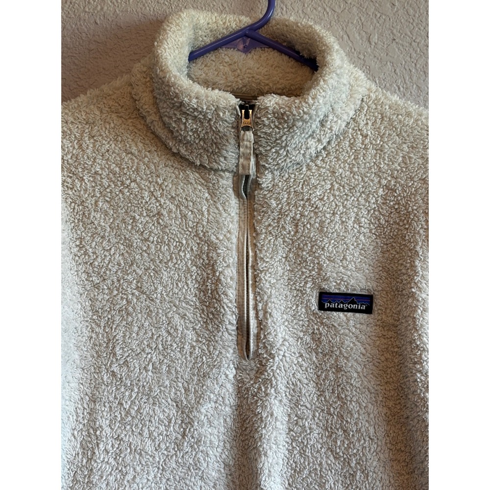Patagonia Los Gatos Quarter Zip Fleece Pullover Cream Beige Womens Medium 25235